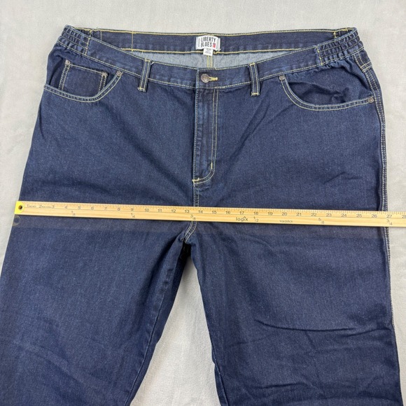 Liberty Blues Dark Wash Denim Jeans Elastic Waist Tall Size 46 x 40 - Picture 6 of 16